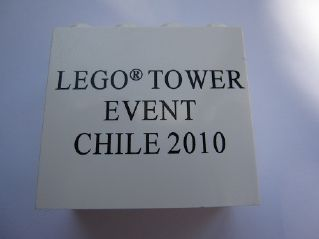 Brick 2 x 4 x 3 with LEGO Tower Event Chile 2010 Pattern