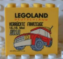 Brick 2 x 4 x 3 with Legoland Deutschland Verrückte Fahrzeuge 14.-16. Mai 2010 Pattern