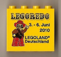 Brick 2 x 4 x 3 with Legoland Deutschland LEGOREDO 3. - 6. Juni 2010 Pattern