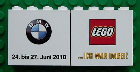 Brick 2 x 4 x 3 with LEGO BMW Event Munich 2010 Pattern