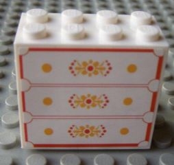 Brick 2 x 4 x 3 with Drawers Pattern (Sticker) - Set 7586