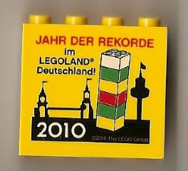 Brick 2 x 4 x 3 with Jahr der Rekorde im Legoland Deutschland 2010 Pattern