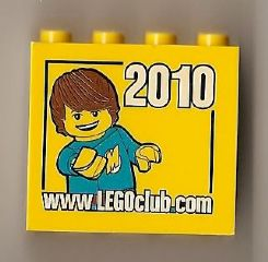 Brick 2 x 4 x 3 with www.LEGOclub.com 2010 and Max Pattern