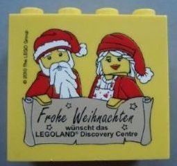 Brick 2 x 4 x 3 with Frohe Weihnachten wünscht das Legoland Discovery Centre Pattern