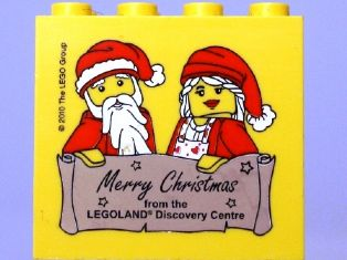 Brick 2 x 4 x 3 with Merry Christmas from the Legoland Discovery Centre Pattern