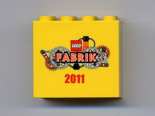 Brick 2 x 4 x 3 with LEGO Fabrik 2011 Pattern