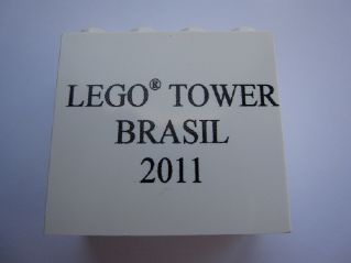 Brick 2 x 4 x 3 with LEGO Tower Event Brasil 2011 Pattern
