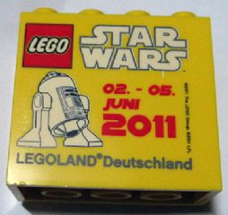 Brick 2 x 4 x 3 with Legoland Deutschland Star Wars 02. - 05. Juni 2011 Pattern
