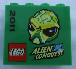 Brick 2 x 4 x 3 with Alien Conquest 2011 Pattern