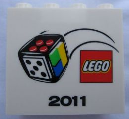 Brick 2 x 4 x 3 with Lego Games 2011 Pattern