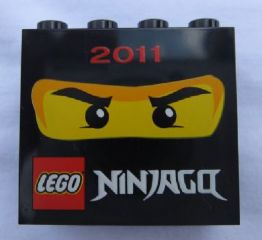 Brick 2 x 4 x 3 with Ninjago 2011 Pattern