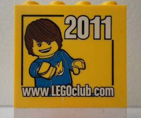 Brick 2 x 4 x 3 with www.LEGOclub.com 2011 and Max Pattern
