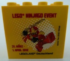 Brick 2 x 4 x 3 with Legoland Deutschland LEGO NINJAGO EVENT 31. März - 1. April 2012 Pattern
