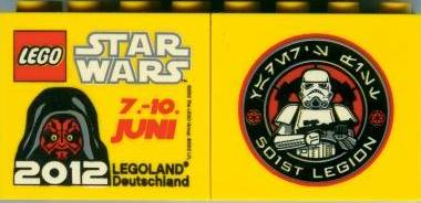 Brick 2 x 4 x 3 with Legoland Deutschland Star Wars 07. - 10. Juni 2012, 501st Legion Logo on Reverse Pattern