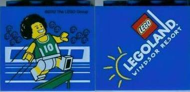 Brick 2 x 4 x 3 with Legoland Windsor Resort and Olympic Athlete #10 Pattern