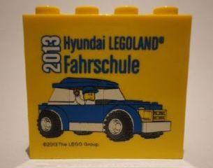 Brick 2 x 4 x 3 with Hyundai Legoland Fahrschule 2013 Pattern