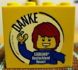 Brick 2 x 4 x 3 with Legoland Deutschland Resort DANKE Pattern