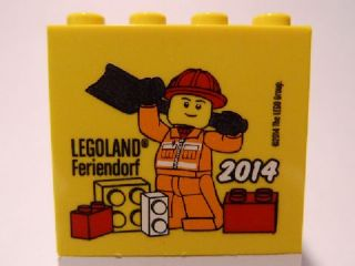 Brick 2 x 4 x 3 with Legoland Feriendorf 2014 Construction Worker Pattern