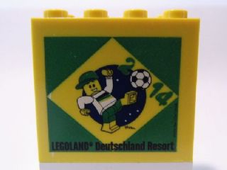 Brick 2 x 4 x 3 with Legoland Deutschland Resort 2014 World Cup Brazil Pattern