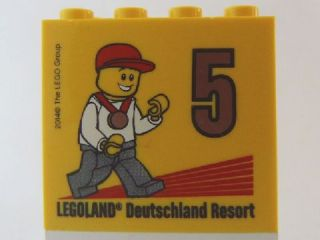 Brick 2 x 4 x 3 with Besuchsmeister 5 Bronze 2014 Legoland Deutschland Resort Pattern