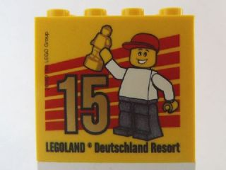 Brick 2 x 4 x 3 with Besuchsmeister 15 Gold 2014 Legoland Deutschland Resort Pattern