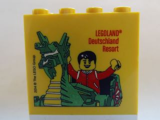 Brick 2 x 4 x 3 with Dragon and Legoland Deutschland Resort Pattern