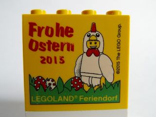 Brick 2 x 4 x 3 with Legoland Feriendorf 2015 Frohe Ostern Pattern
