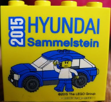 Brick 2 x 4 x 3 with HYUNDAI Sammelstein 2015 Pattern