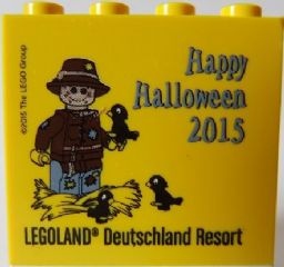 Brick 2 x 4 x 3 with Legoland Deutschland Resort Happy Halloween 2015 Pattern