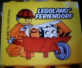 Brick 2 x 4 x 3 with Legoland Feriendorf Wheelbarrow Pattern