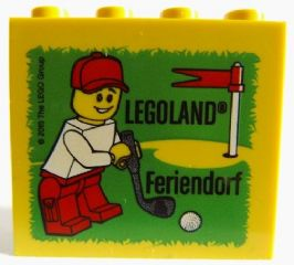 Brick 2 x 4 x 3 with Legoland Feriendorf Minigolf Pattern