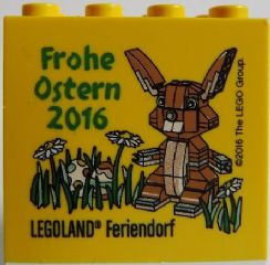 Brick 2 x 4 x 3 with Legoland Feriendorf 2016 Frohe Ostern Pattern