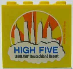 Brick 2 x 4 x 3 with Legoland Deutschland Resort High Five Pattern