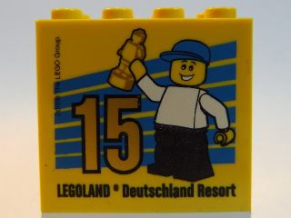 Brick 2 x 4 x 3 with Besuchsmeister 15 Gold 2016 Legoland Deutschland Resort Pattern