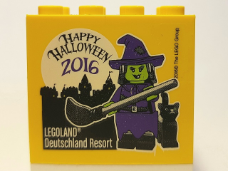 Brick 2 x 4 x 3 with Legoland Deutschland Resort Happy Halloween 2016 Pattern