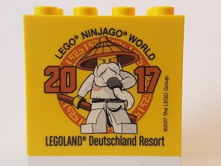Brick 2 x 4 x 3 with LEGO NINJAGO WORLD 2017 Legoland Deutschland Resort Pattern