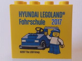 Brick 2 x 4 x 3 with HYUNDAI Legoland Fahrschule 2017 Pattern