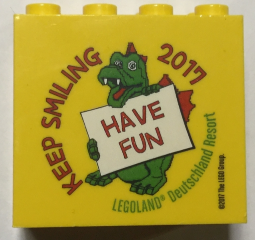 Brick 2 x 4 x 3 with HAVE FUN KEEP SMILING 2017 Legoland Deutschland Resort Pattern