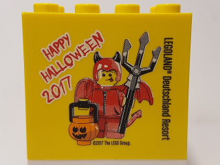 Brick 2 x 4 x 3 with Legoland Deutschland Resort Happy Halloween 2017 Pattern
