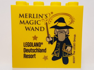 Brick 2 x 4 x 3 with Merlin's Magic Wand Legoland Deutschland Resort Pattern