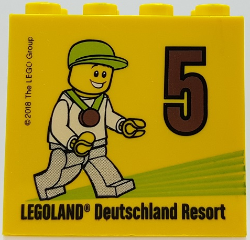 Brick 2 x 4 x 3 with Besuchsmeister 5 Bronze 2018 Legoland Deutschland Resort Pattern