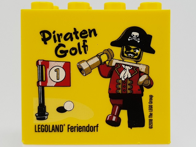 Brick 2 x 4 x 3 with Piraten Golf LEGOLAND Feriendorf Pattern (2018 Version)