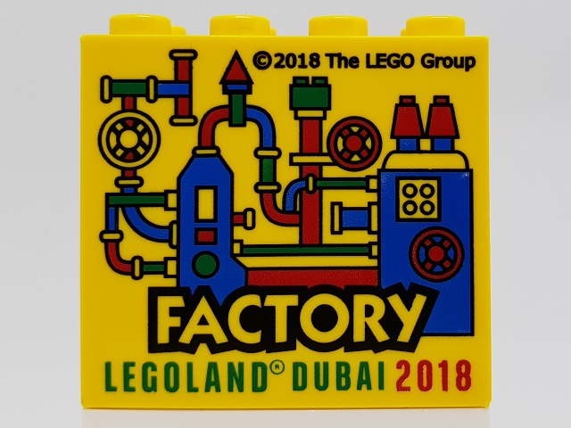 Brick 2 x 4 x 3 with LEGOLAND Dubai 2018 Factory Pattern