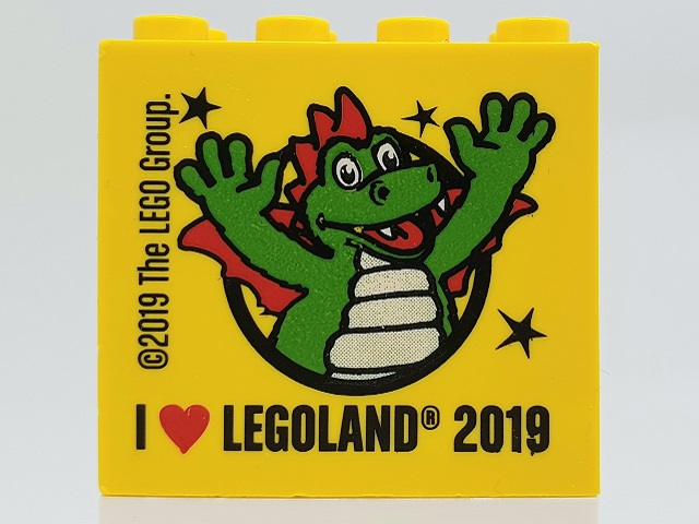 Brick 2 x 4 x 3 with I Heart LEGOLAND 2019 Pattern