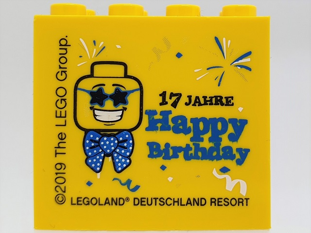 Brick 2 x 4 x 3 with 17 JAHRE Happy Birthday LEGOLAND DEUTSCHLAND RESORT Pattern