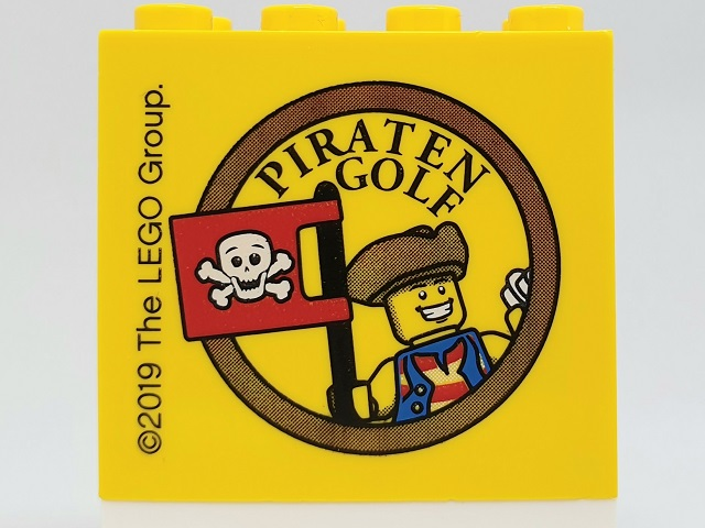 Brick 2 x 4 x 3 with PIRATEN GOLF Pattern (2019 Version)