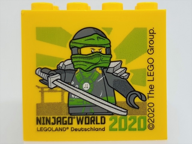Brick 2 x 4 x 3 with NINJAGO WORLD LEGOLAND Deutschland 2020 Pattern