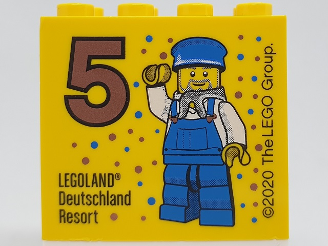 Brick 2 x 4 x 3 with Besuchsmeister 5 Bronze 2020 LEGOLAND Deutschland Resort Pattern