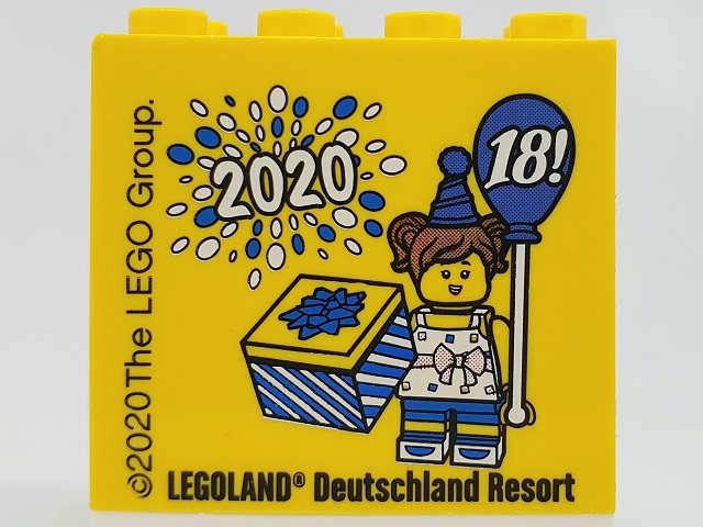 Brick 2 x 4 x 3 with 18! (Birthday / Geburtstag) 2020 LEGOLAND Deutschland Resort Pattern