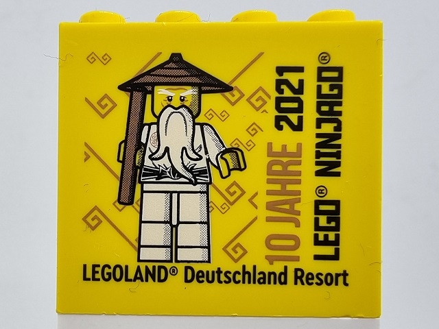 Brick 2 x 4 x 3 with 10 JAHRE 2021 LEGO NINJAGO LEGOLAND Deutschland Resort Pattern